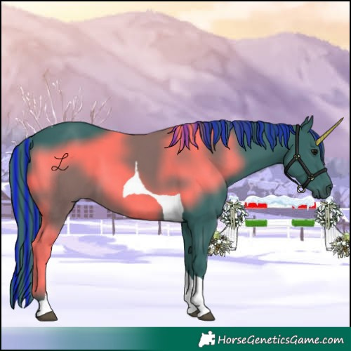 Horse Color:Painted Watercolor Black Tobiano