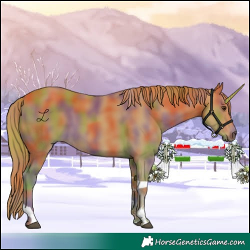 Horse Color:Nacre Chestnut Tobiano 