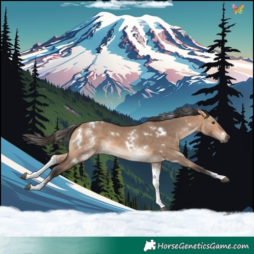 Horse Color:White Spotted Bay Dun Rabicano