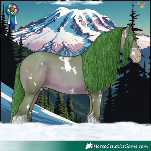 Horse Color:Watercolor White Spotted Sable Champagne Tobiano 
