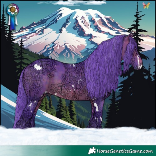 Horse Color:Watercolor White Spotted Brown Ice