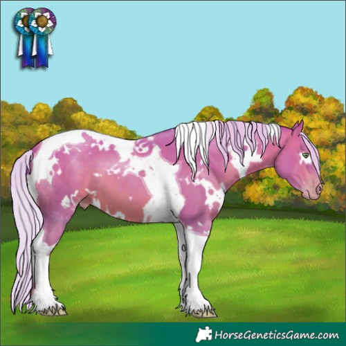 Horse Color:Watercolor White Spotted Silver Amber Champagne Tobiano