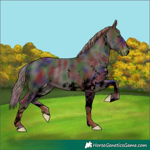 Horse Color:Void Nacre White Spotted Liver Chestnut Varnish 