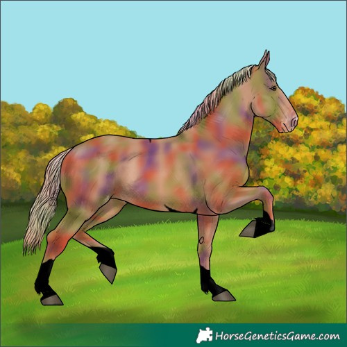 Horse Color:Void Nacre Chestnut Tobiano Varnish