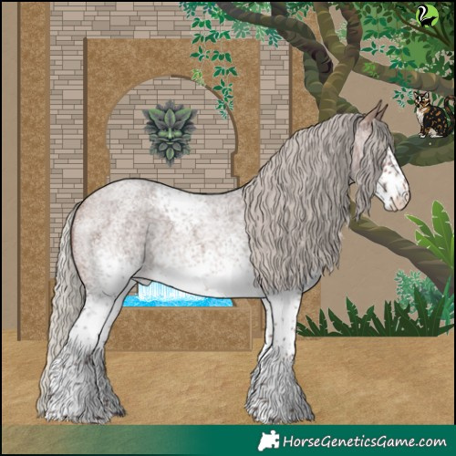 Horse Color:White Spotted Silver Brown Roan