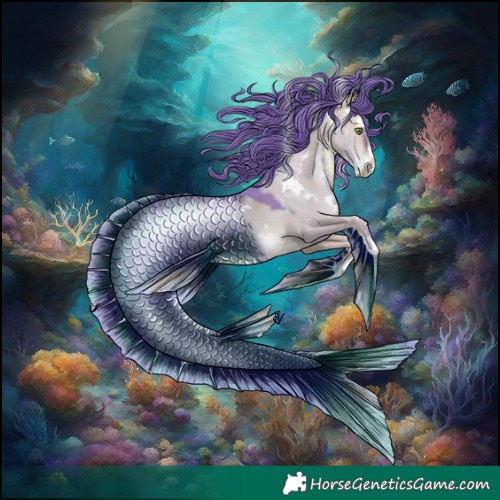 Horse Color:Watercolor White Spotted Brown Pearl Dun Splash 