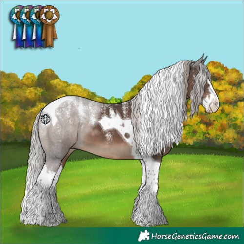 Horse Color:Powder White Silver Black Splash Tobiano