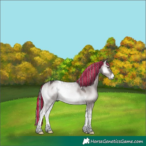 Horse Color:Powder White Platinum Painted Liver Red Dun Onyx Tobiano 