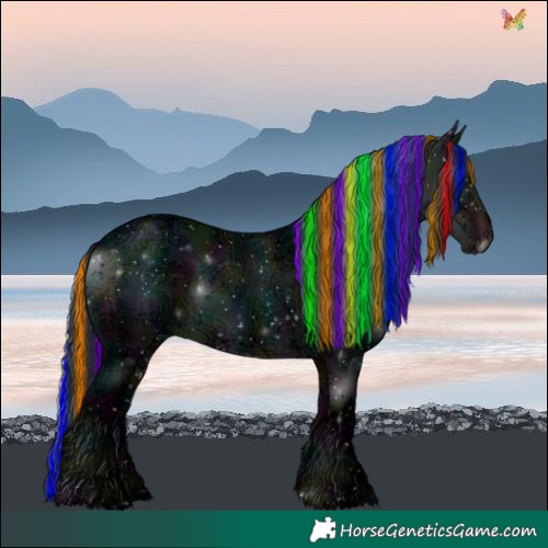 Horse Color:Painted White Spotted Midnight Brown Ice Dun