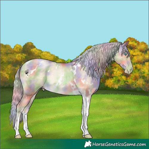 Horse Color:Nacre White Spotted Silver Buckskin Pearl Dun Tobiano Brindle 