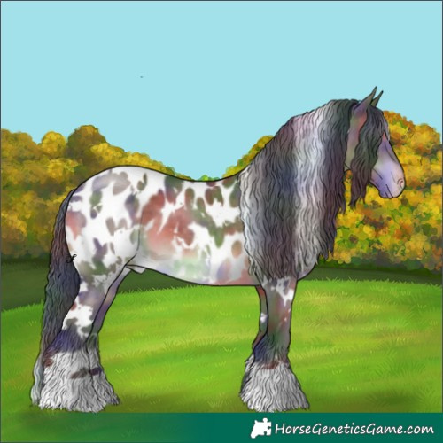 Horse Color:Nacre White Spotted Brown Dun Blanket Brindle