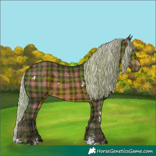 Horse Color:Plaid White Spotted Silver Brown