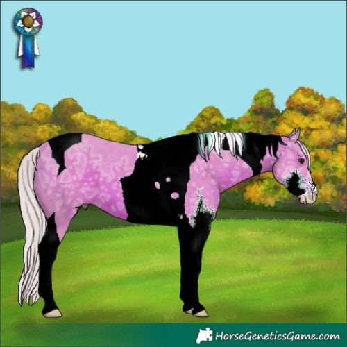 Horse Color:Watercolor Silver Brown Ice Sabino Tobiano 