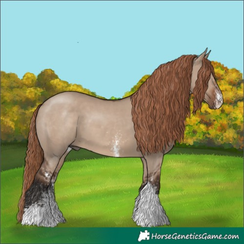 Horse Color:White Spotted Liver Red Dun Tobiano Rabicano