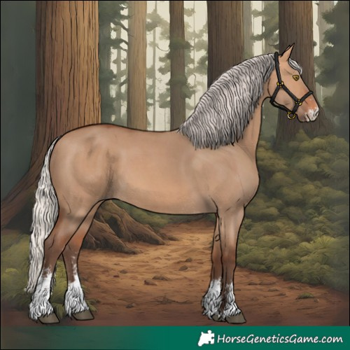 Horse Color:Silver Bay Dun Sabino 