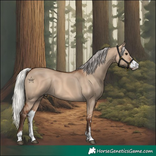 Horse Color:Silver Bay Dun Sabino