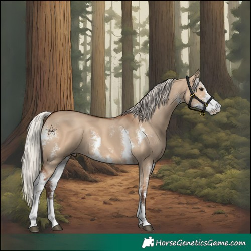 Horse Color:Silver Bay Dun Sabino 