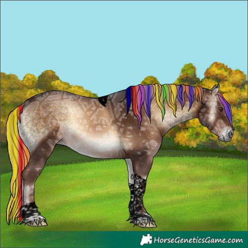 Horse Color:Void Painted Liver Red Onyx Ice Tobiano