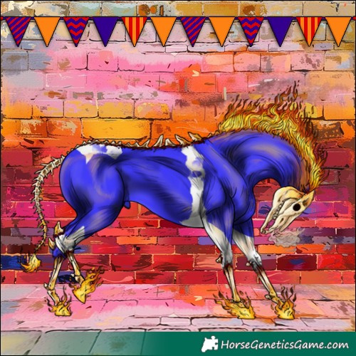 Horse Color:Watercolor Black Tobiano