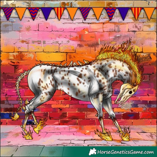 Horse Color:Chestnut Tobiano Leopard 