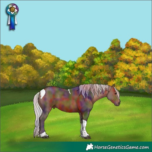 Horse Color:Nacre Silver Brown Tobiano 