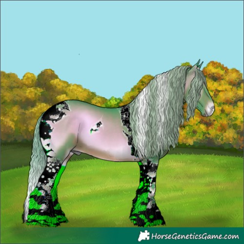 Horse Color:Watercolor Liver Red Onyx Tobiano 