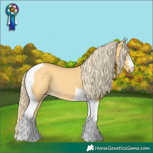 Horse Color:Palomino Dun Tobiano Brindle