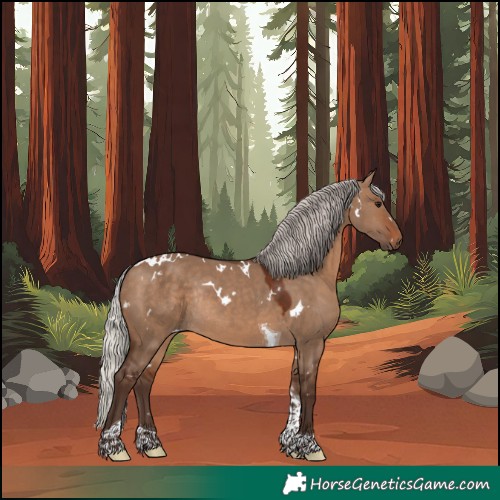 Horse Color:White Spotted Silver Brown Dun Tobiano Rabicano