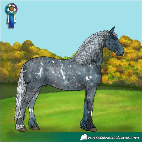 Horse Color:Watercolor White Spotted Silver Black Chinchilla Ice 