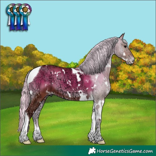 Horse Color:White Spotted Silver Bay Ice Onyx Tobiano