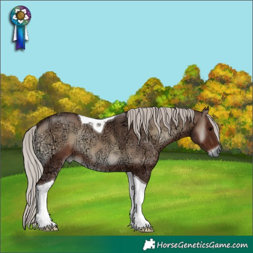 Horse Color:Silver Blue Onyx Ice Tobiano