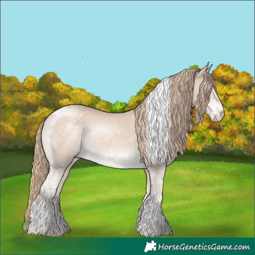 Horse Color:Perlino Mushroom Tobiano 