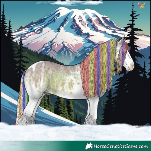 Horse Color:Painted Watercolor Silver Black Ice Splash Tobiano 