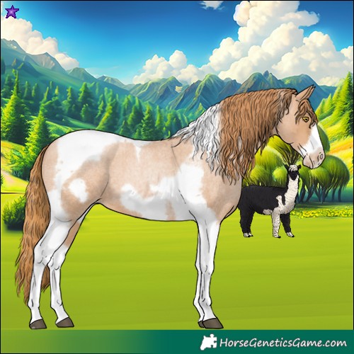 Horse Color:Red Roan Pearl Tobiano Frame 