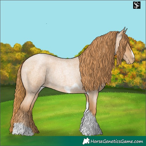 Horse Color:Red Roan Pearl Tobiano Frame 