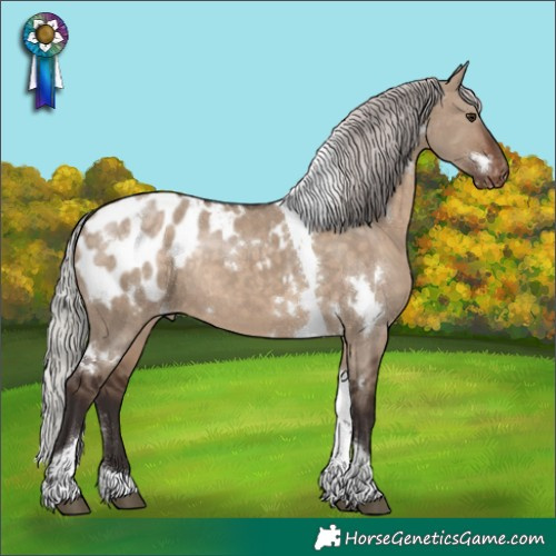 Horse Color:White Spotted Silver Brown Dun Tobiano Blanket Rabicano