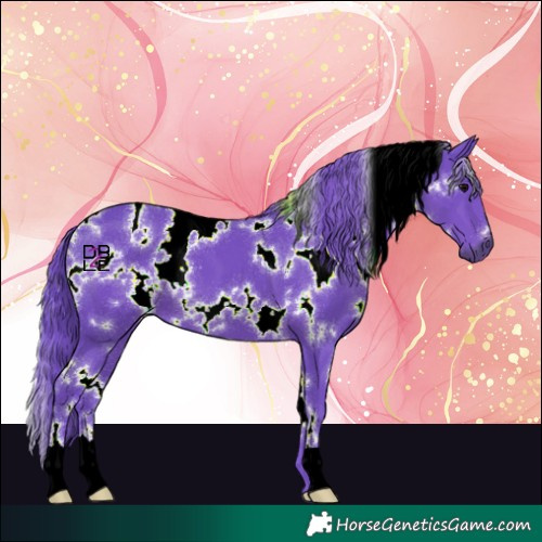 Horse Color:Watercolor White Spotted Black 