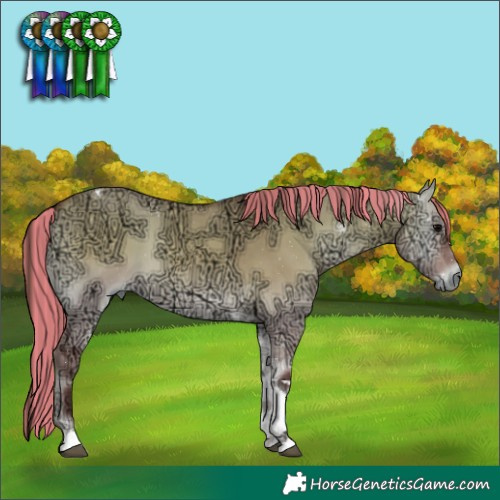 Horse Color:Platinum Painted Chocolate Bay Ice Onyx Tobiano
