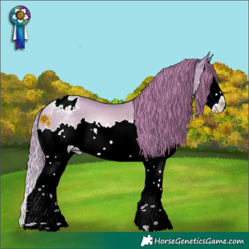 Horse Color:Watercolor Black Snowdrop Pearl Sabino Splash Blanket