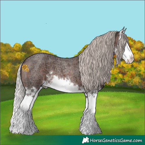 Horse Color:White Spotted Silver Brown Ice Roan Splash