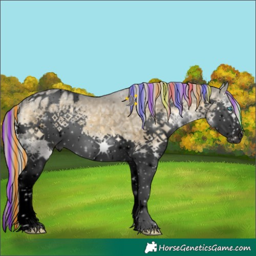 Horse Color:Void Painted Silver Buckskin Ice Onyx Sabino Splash Varnish