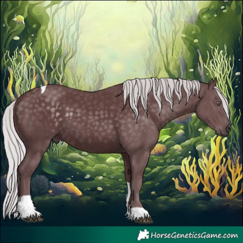 Horse Color:Chocolate Silver Black Chinchilla Tobiano 