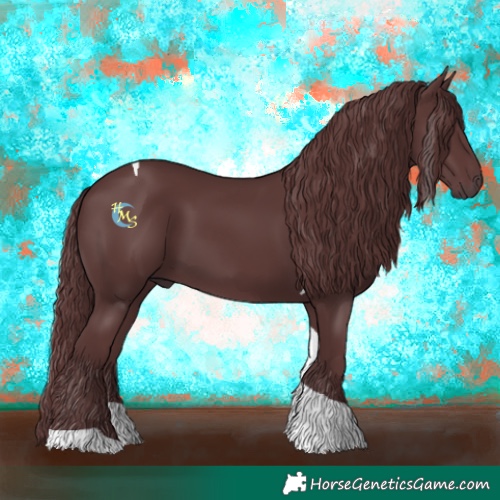 Horse Color:Chocolate Black Chinchilla Tobiano
