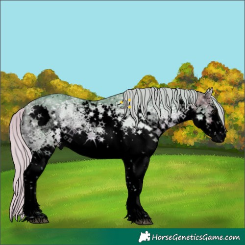 Horse Color:Void Watercolor White Spotted Silver Brown Ice Splash