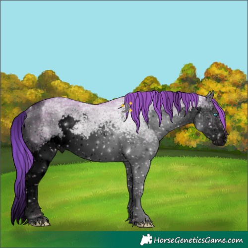 Horse Color:Void Watercolor White Spotted Liver Red Dun Ice Splash 