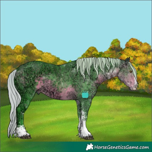Horse Color:Watercolor White Spotted Silver Buckskin Ice 