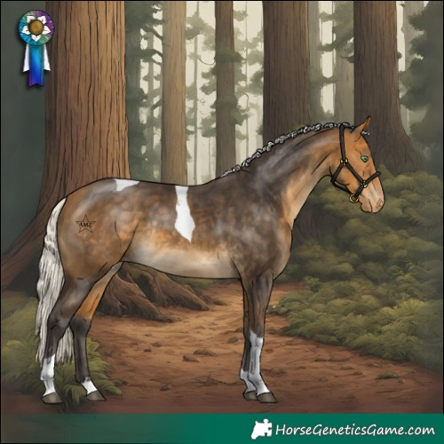 Horse Color:Silver Buckskin Tobiano Varnish Rabicano