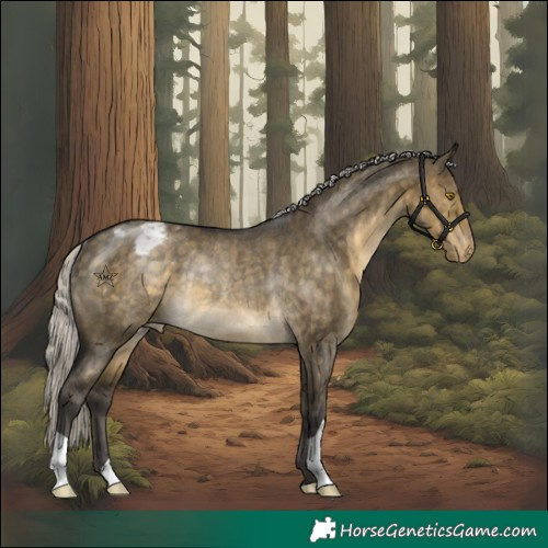 Horse Color:Silver Buckskin Dun Varnish Rabicano 