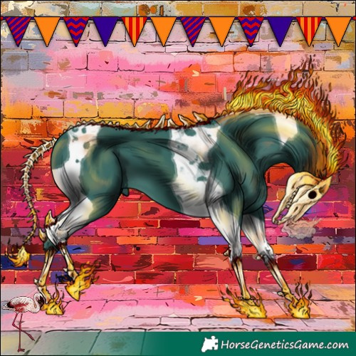 Horse Color:Watercolor Black Tobiano 