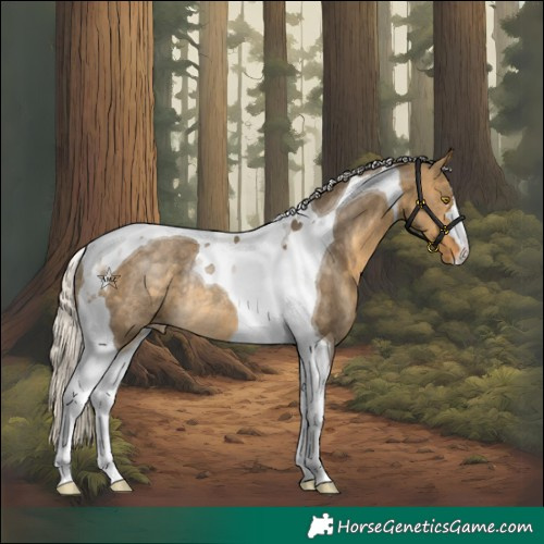 Horse Color:Silver Buckskin Dun Tobiano Varnish Rabicano